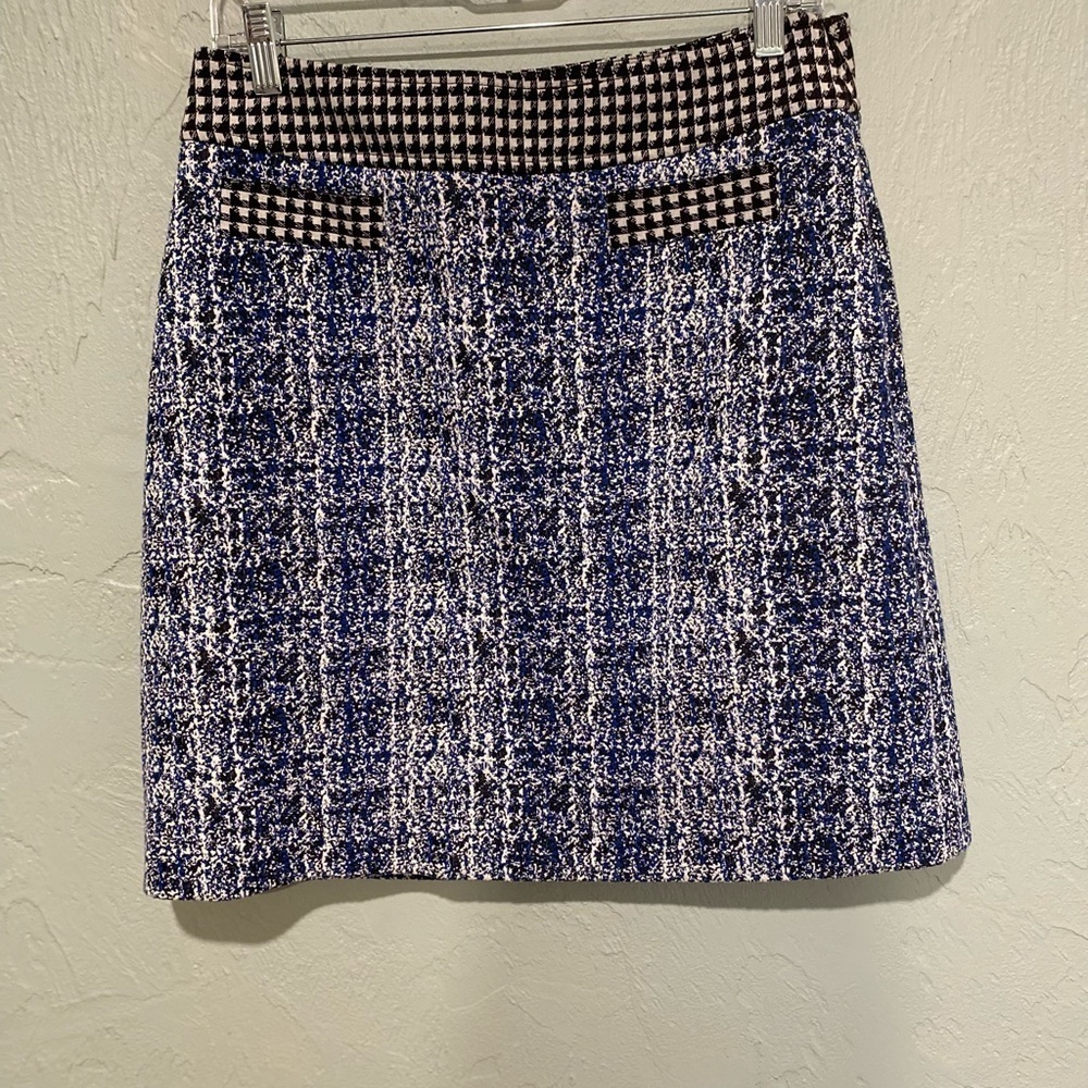 CABI Renia Club 21 blue/black tweed skirt size 6 - Picture 11 of 12